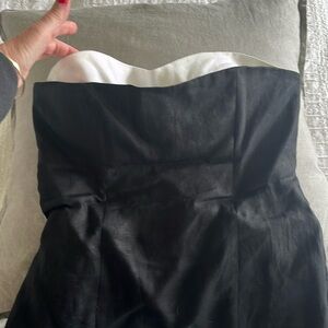 Reformation Linen strapless w side boning top